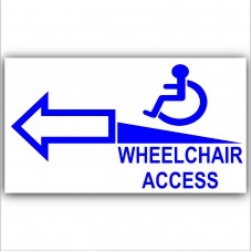 1 x Wheelchair Ramp-Left-Self Adhesive Vinyl Sticker-Disabled,Disability,Wheelchair Sign